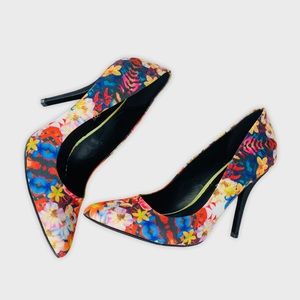 Aldo Leopard and flower print stilettos